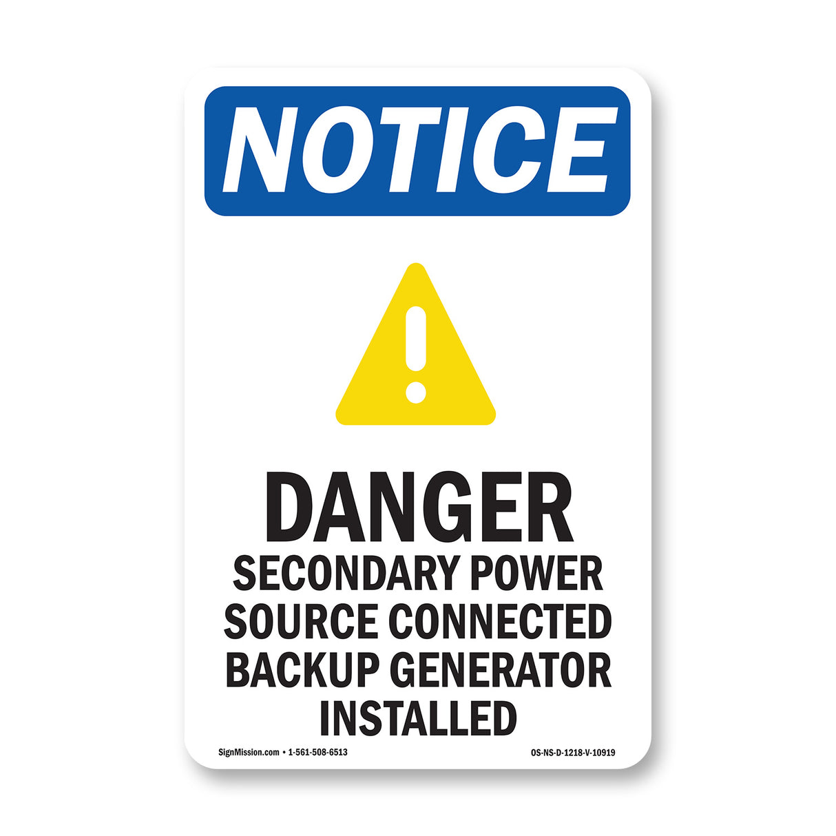 Danger Secondary Power