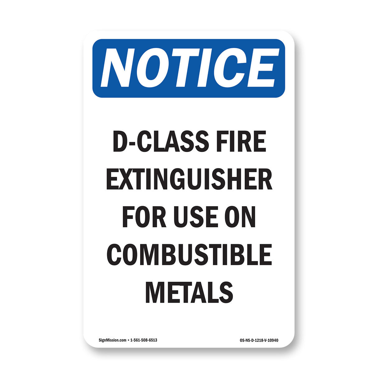 D-Class Fire Extinguisher For Sign