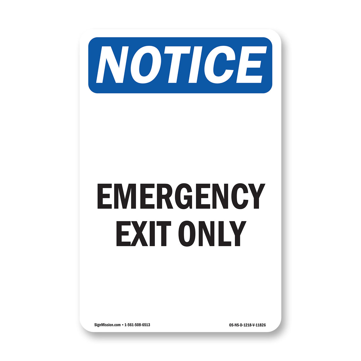 Emergency Exit Only Sign
