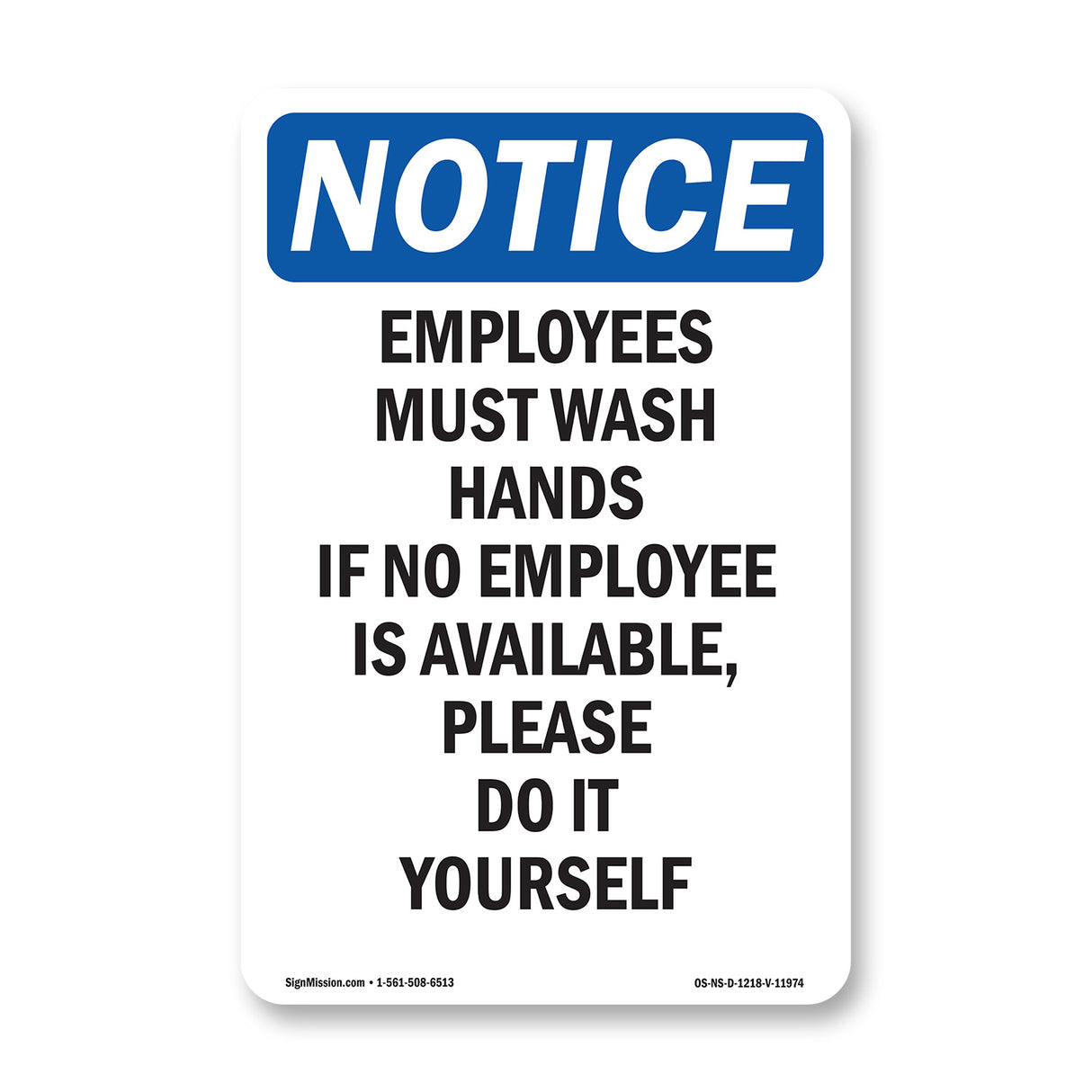 Employees Must Wash Hands If No Employee