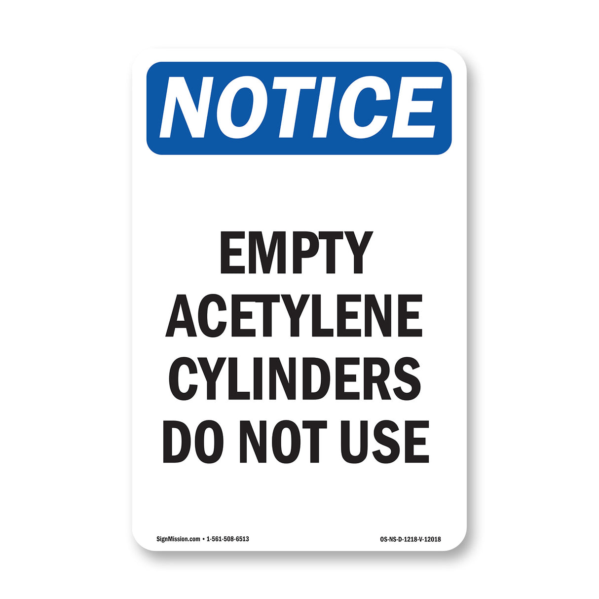 Empty Acetylene Cylinders Do Not Use