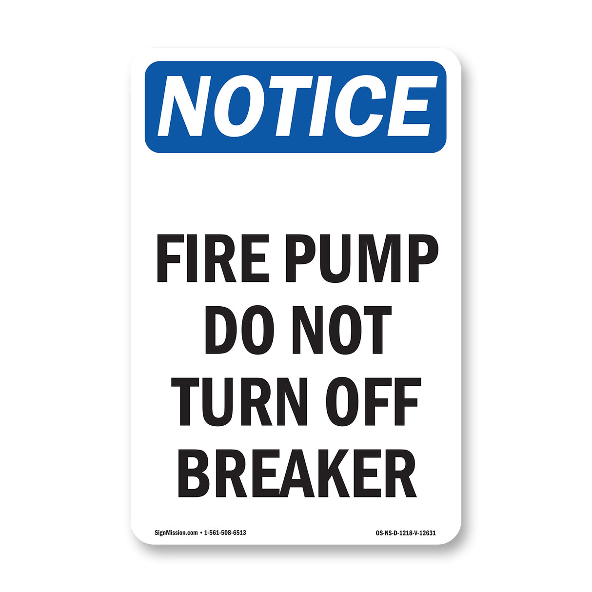 Fire Pump Do Not Turn Off Breaker