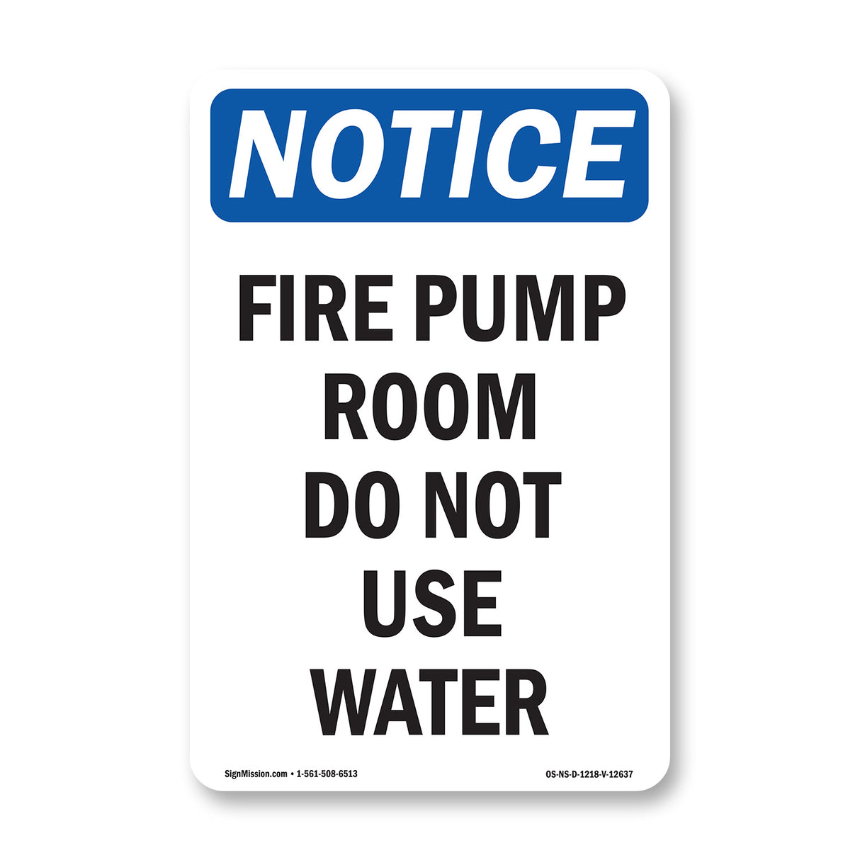 Fire Pump Room Do Not Use Water