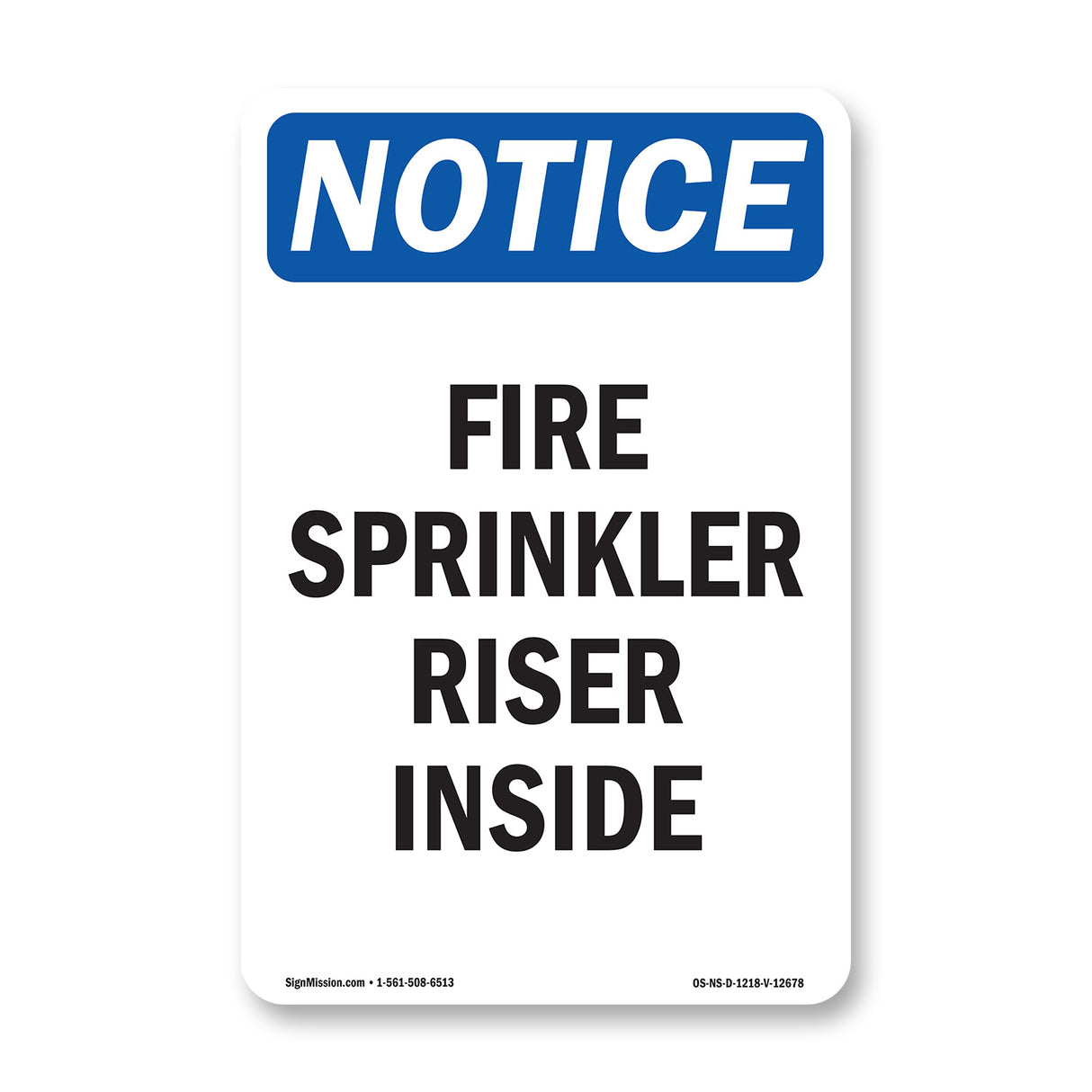 Fire Sprinkler Riser Inside Sign