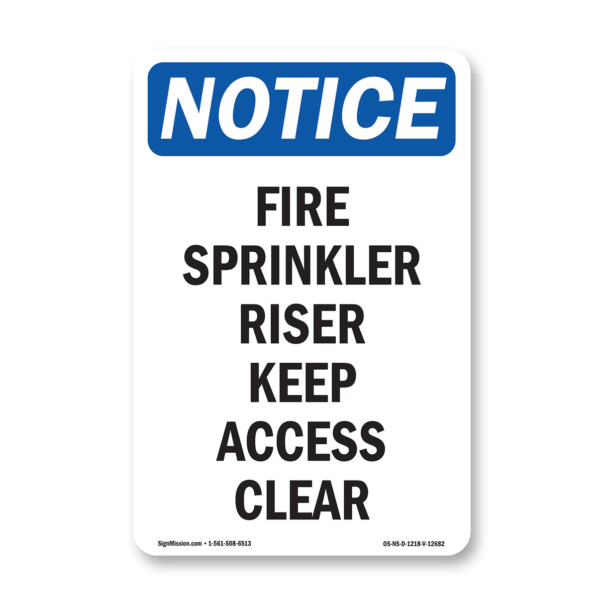 Fire Sprinkler Riser Keep Access Clear