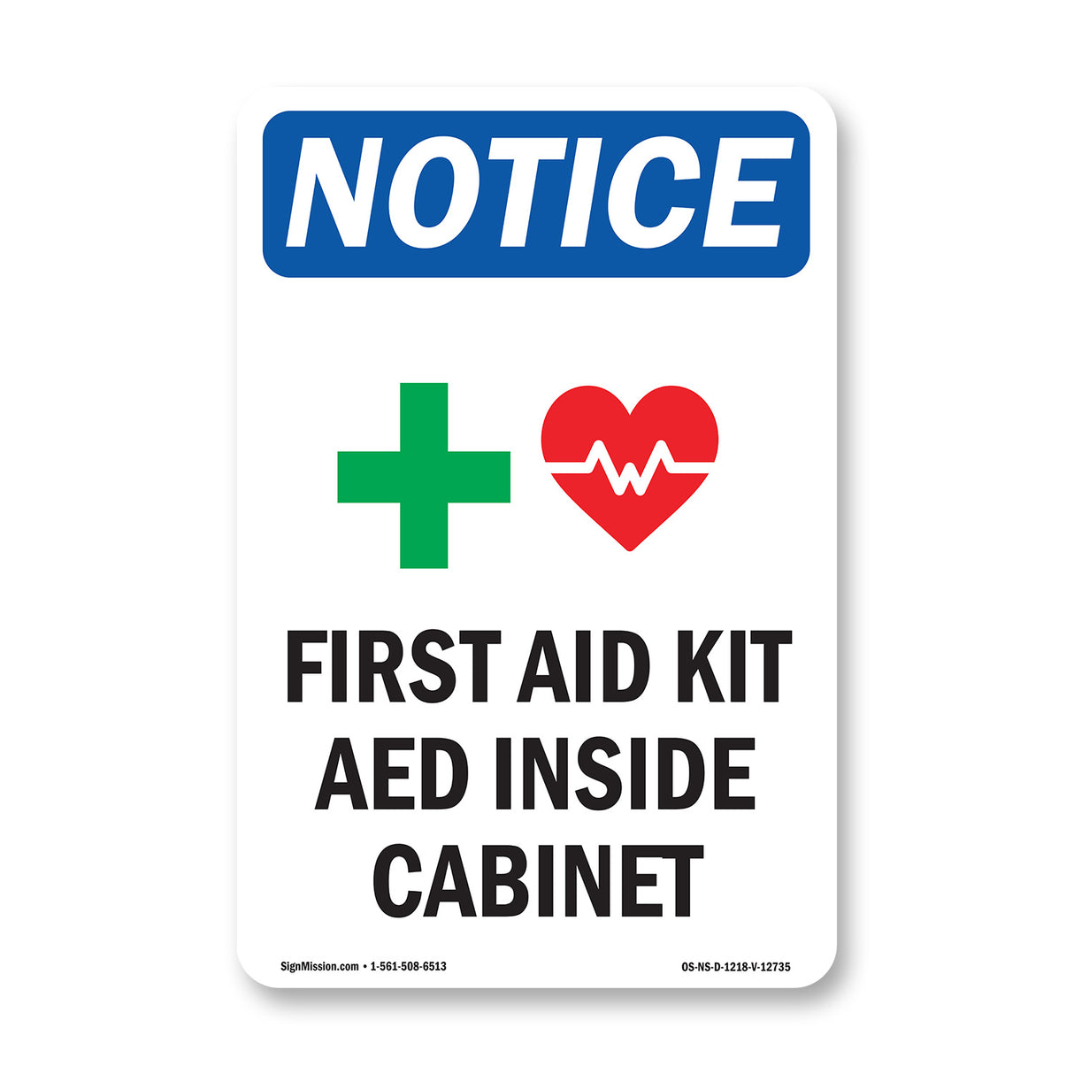 First Aid Kit AED Inside Cabinet