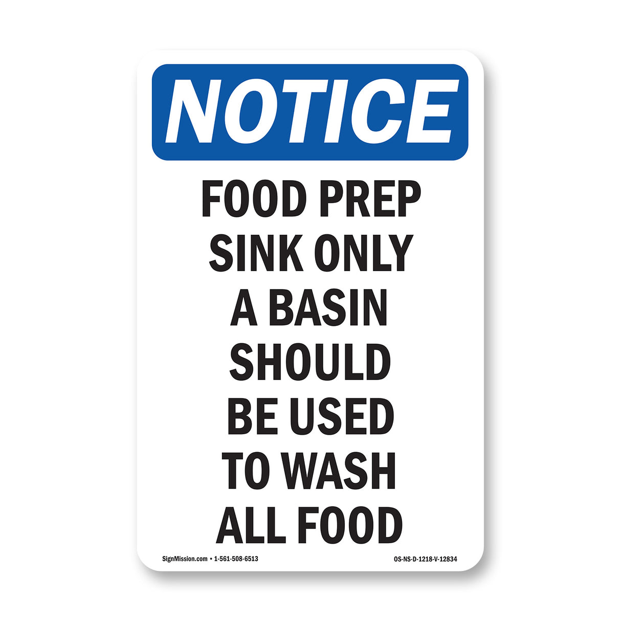 Food Prep Sink Only A Basin Should Be Used