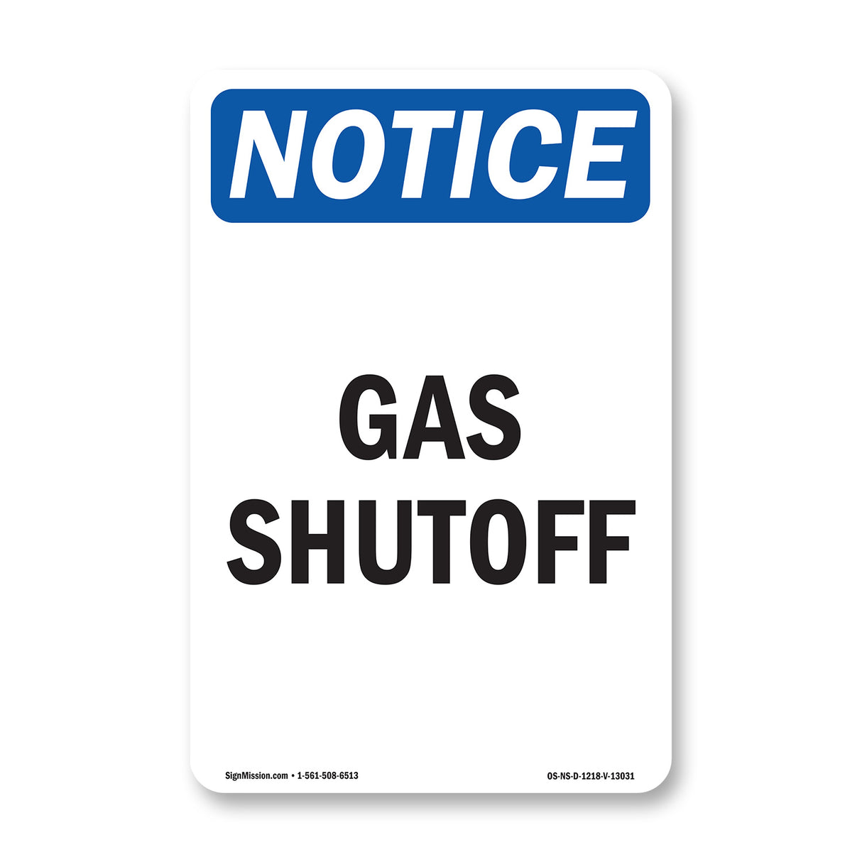 Gas Shutoff Sign