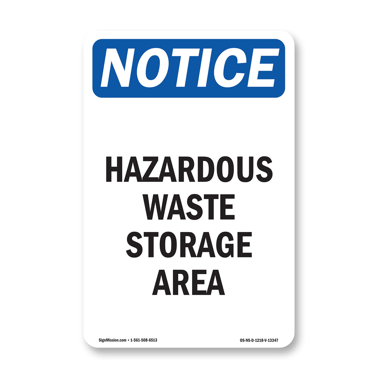Hazardous Waste Storage Area Sign