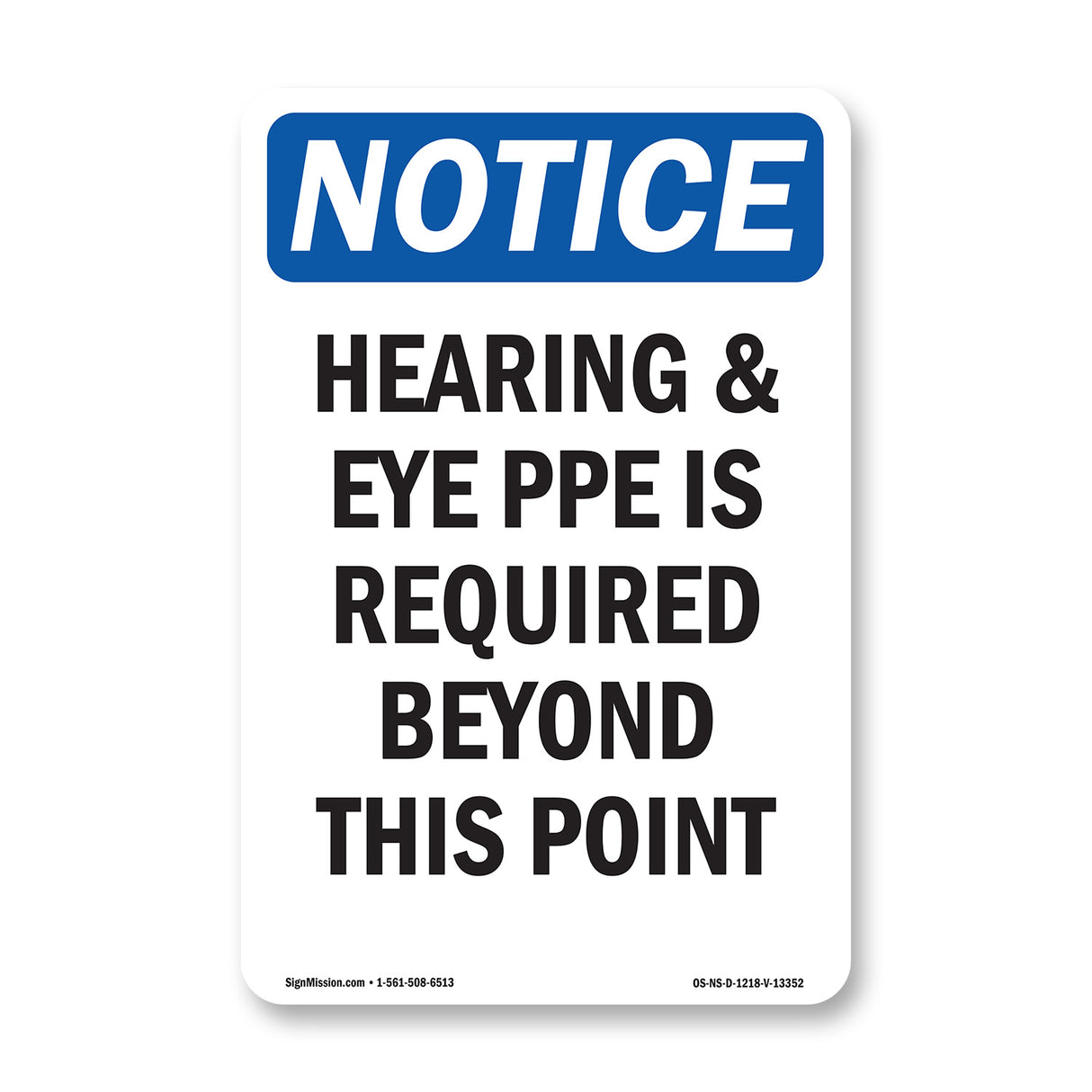 Hearing & Eye PPE Is Required Beyond This Point