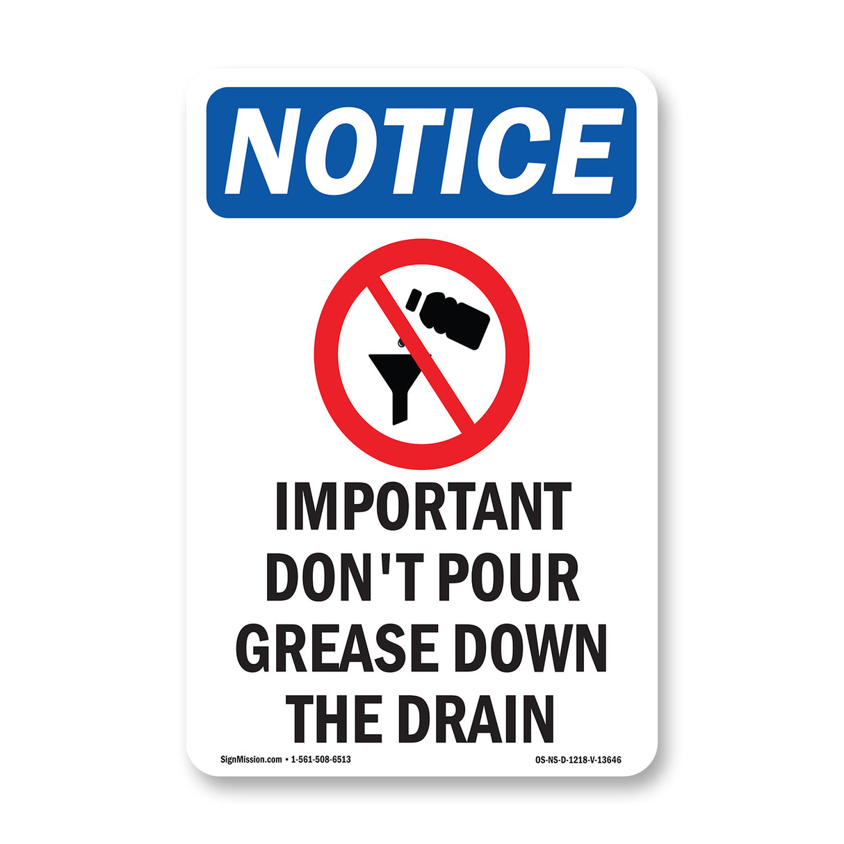 Important Don't Pour Grease