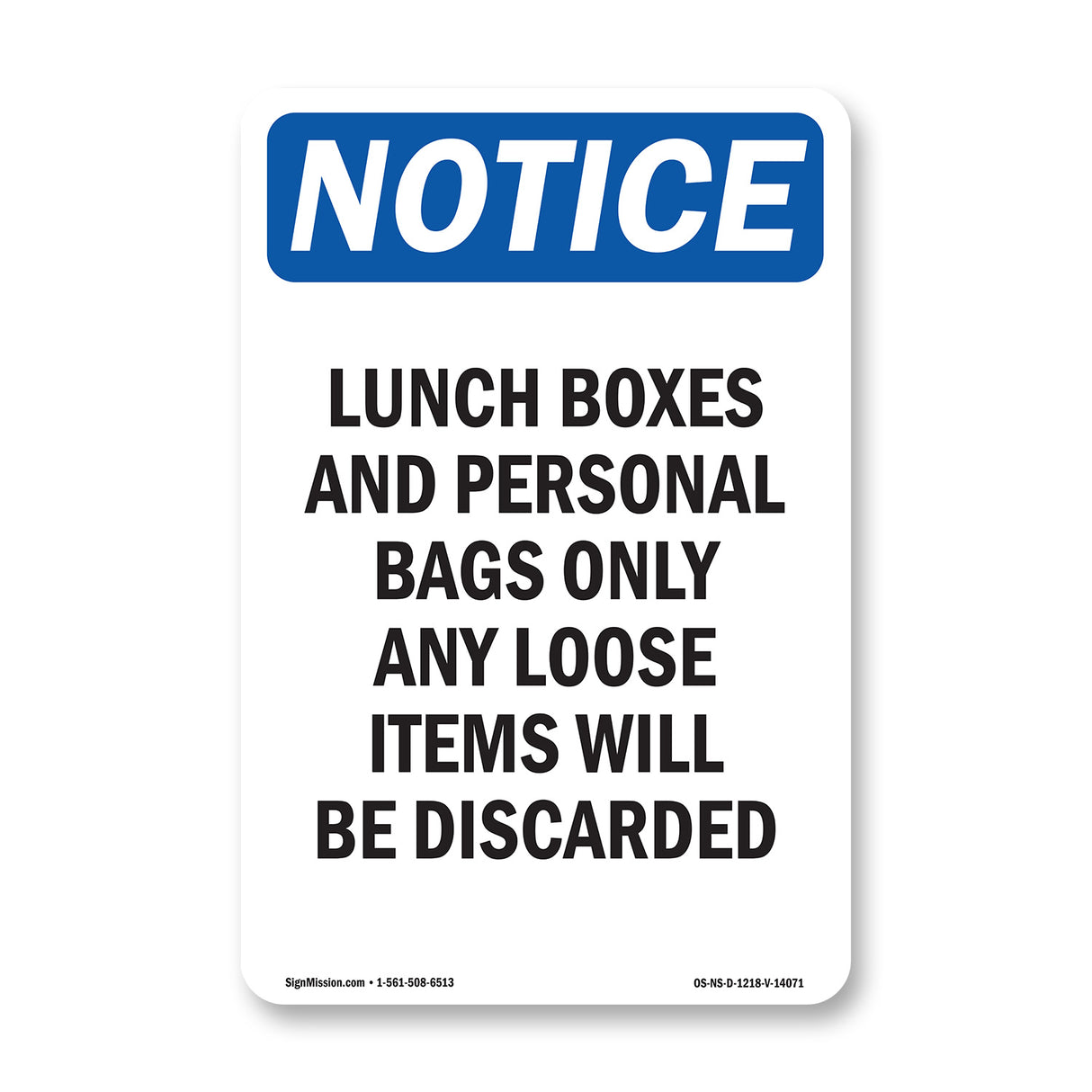 Lunch Boxes And Personal Bags Only Any Loose