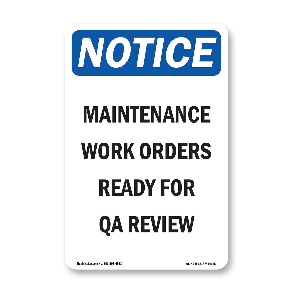 Maintenance Work Orders Ready For QA Review