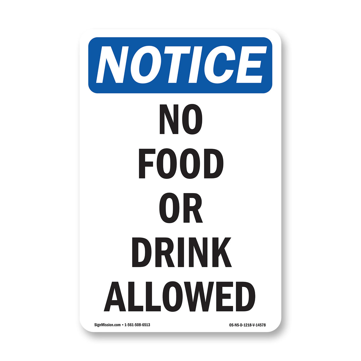 No Food Or Drink Allowed Sign