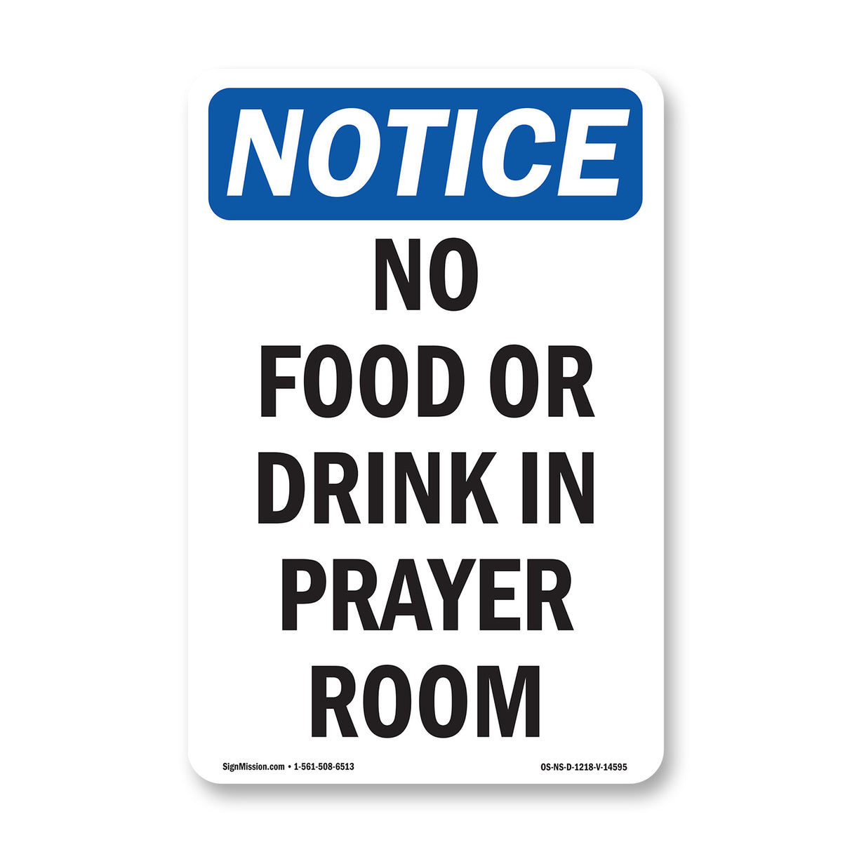 No Food Or Drink In Prayer Room