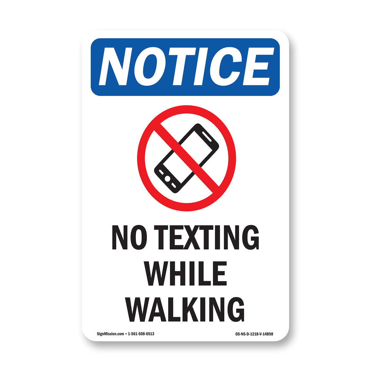 No Texting While Walking
