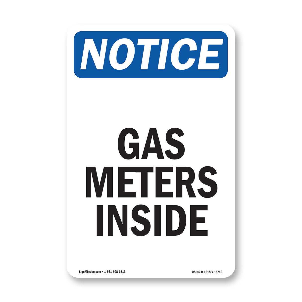 NOTICE Gas Meters Inside