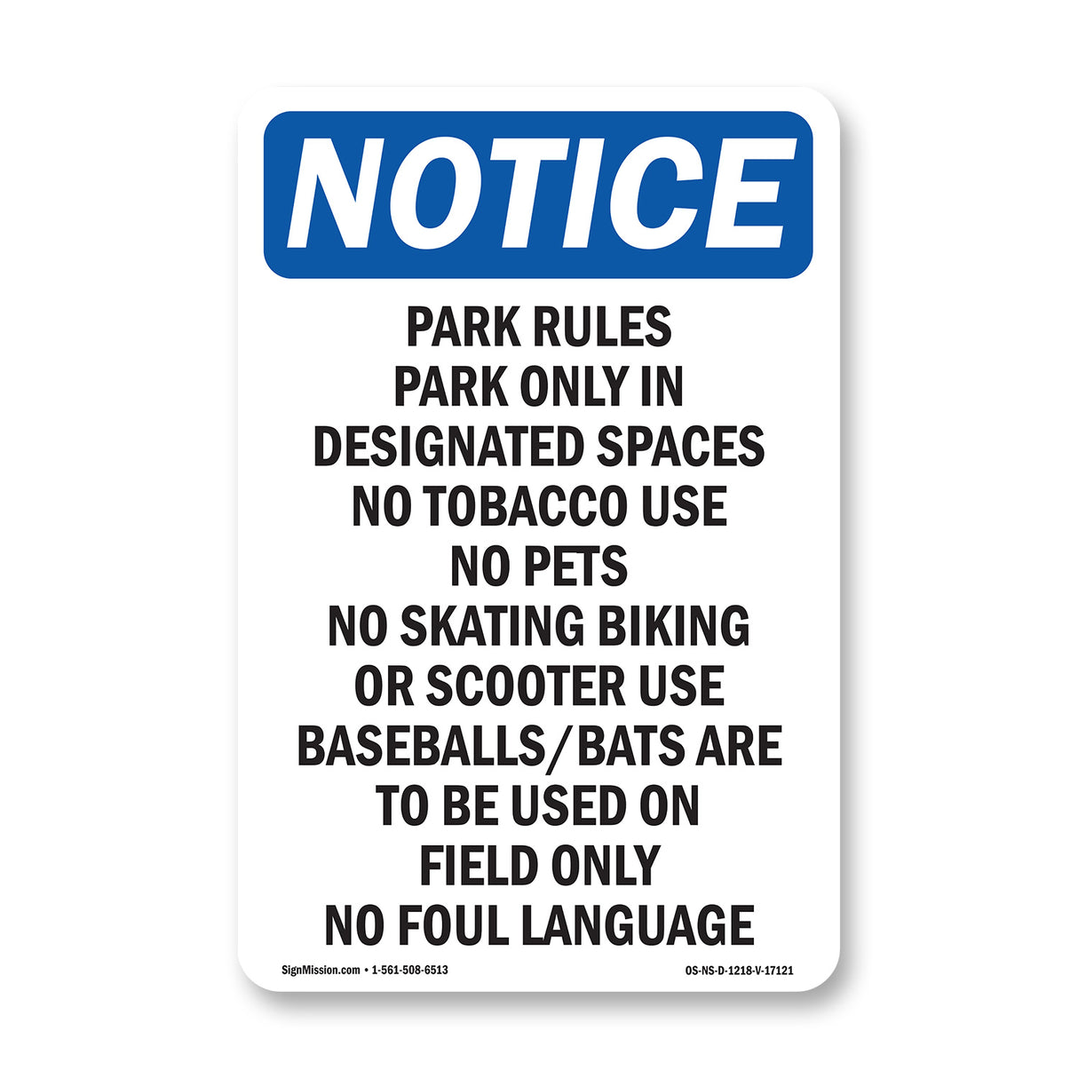 Park Rules Park Only In Designated
