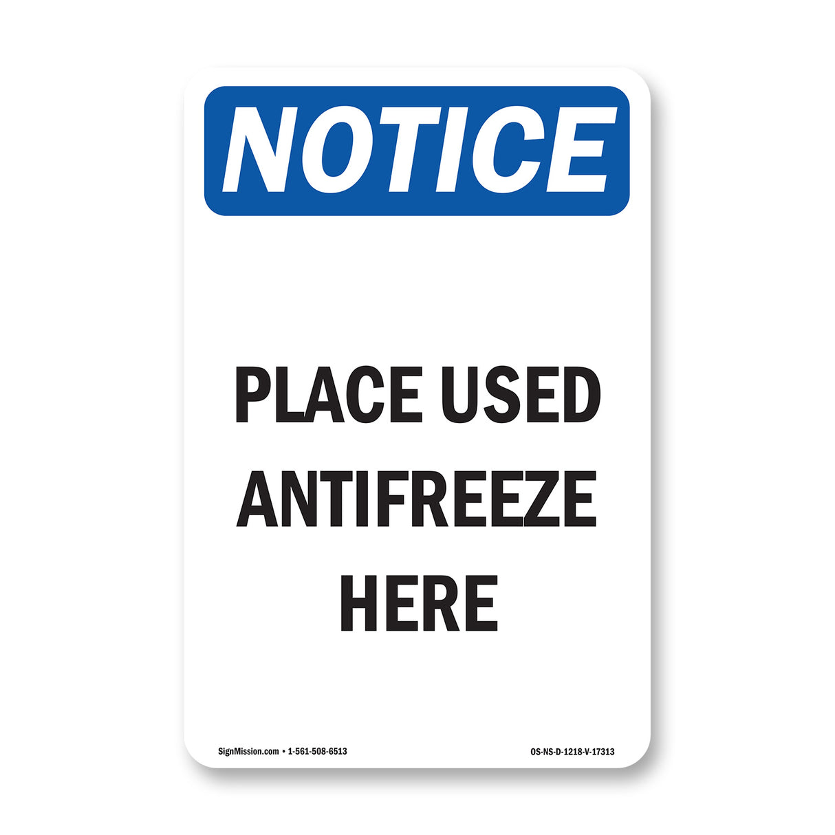 Place Used Antifreeze Here