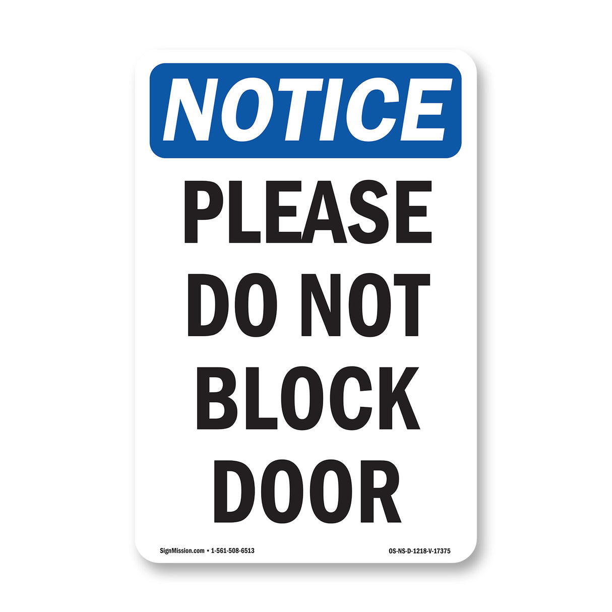 Please Do Not Block Door