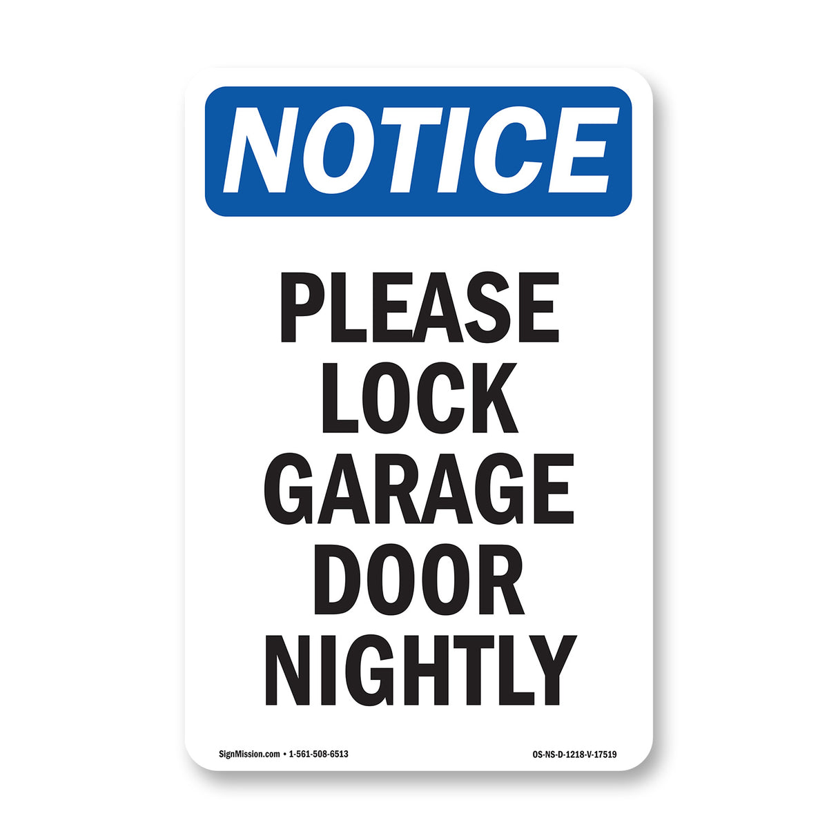 Please Lock Garage Door Nightly