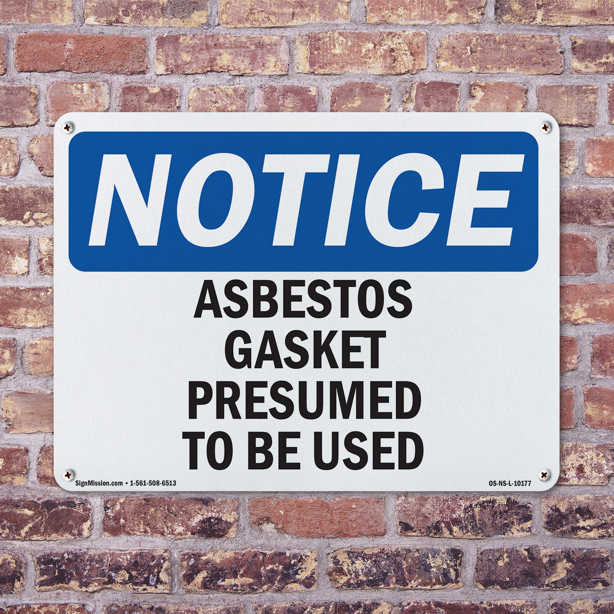 Asbestos Gasket Presumed To Be Used