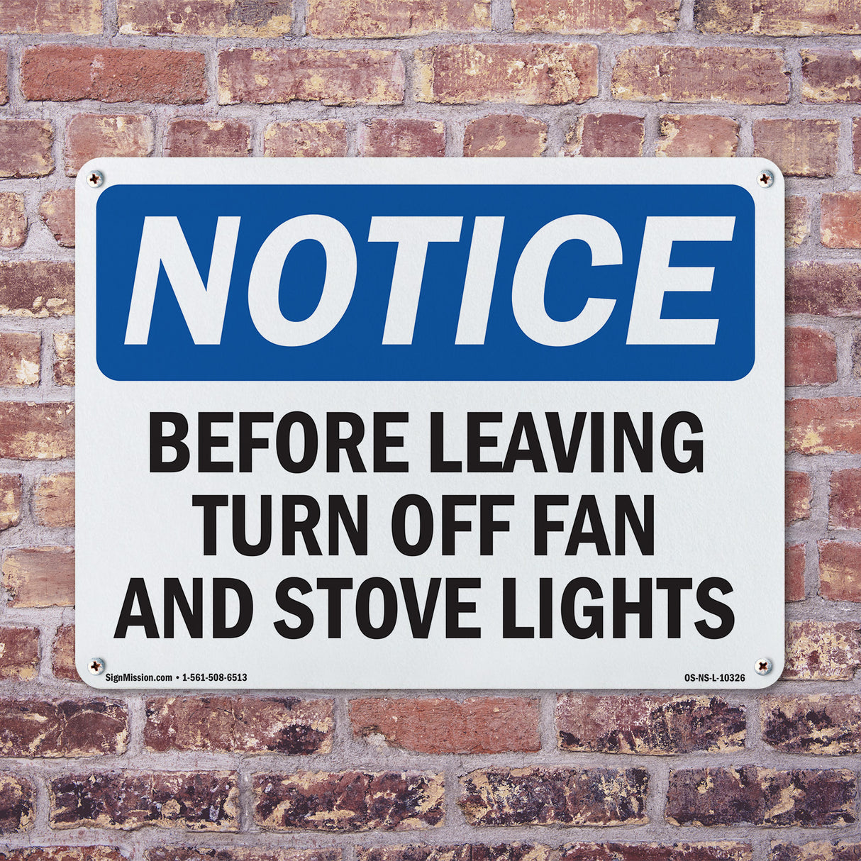 Before Leaving Turn Off Fan And