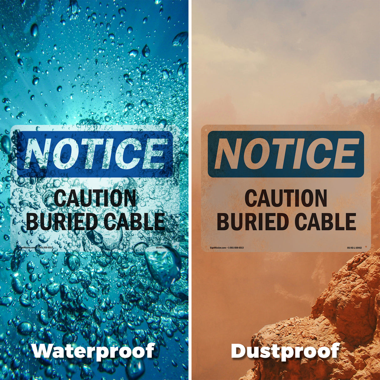 Caution Buried Cable Sign