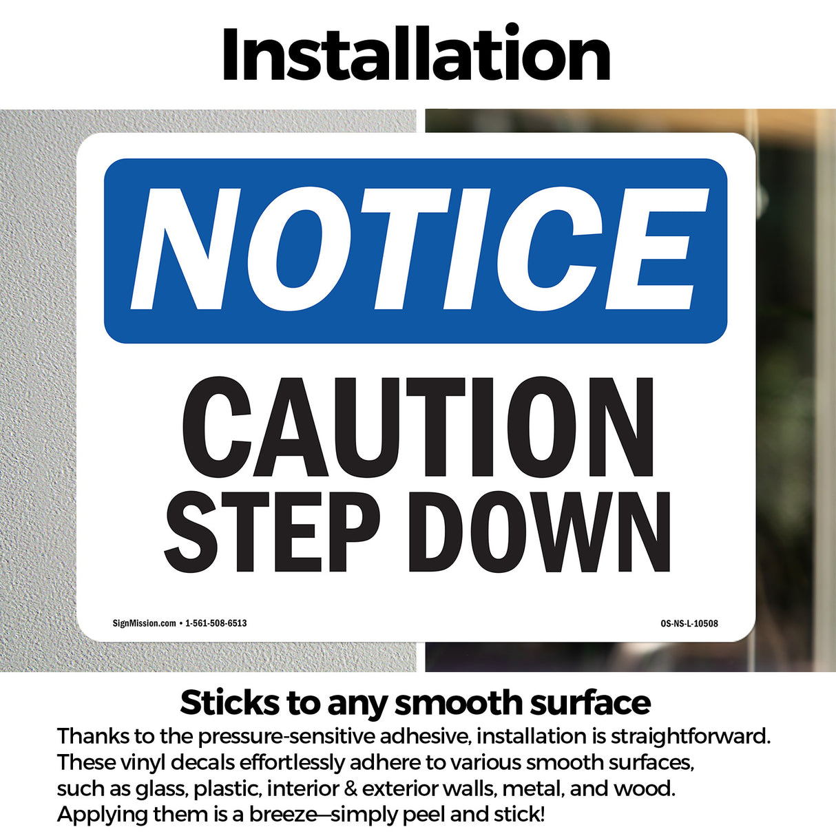 Caution Step Down Sign