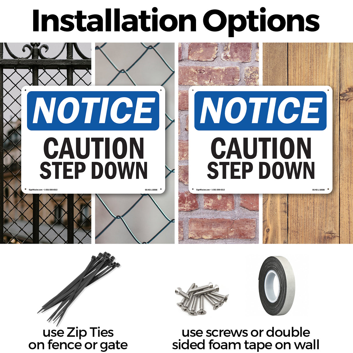 Caution Step Down Sign