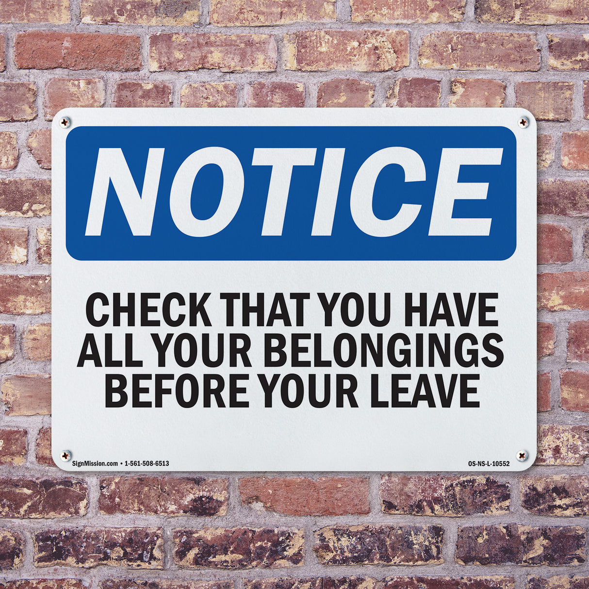 Check That You Have All Your Belongings