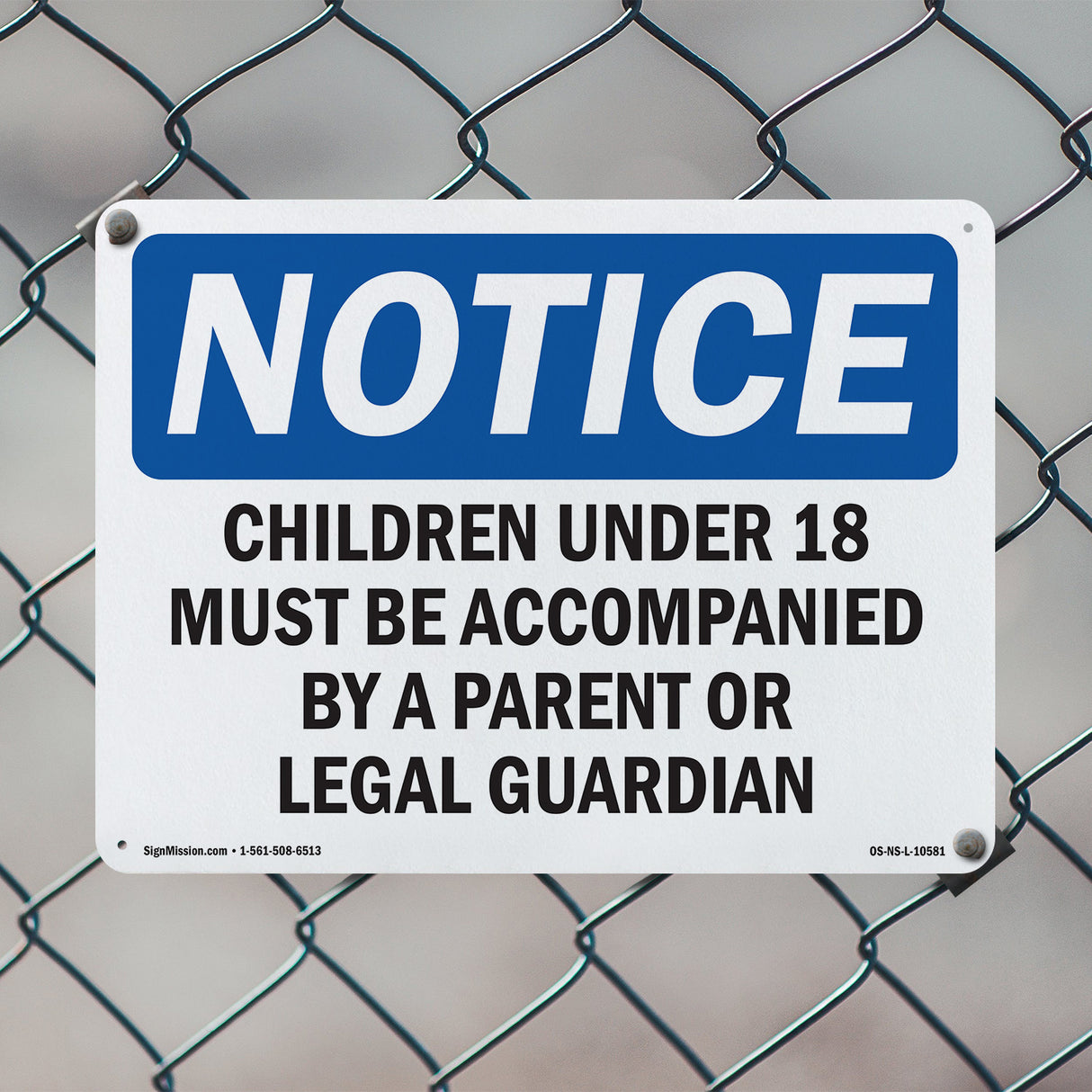 Children Under 18 Must Be Accompanied By