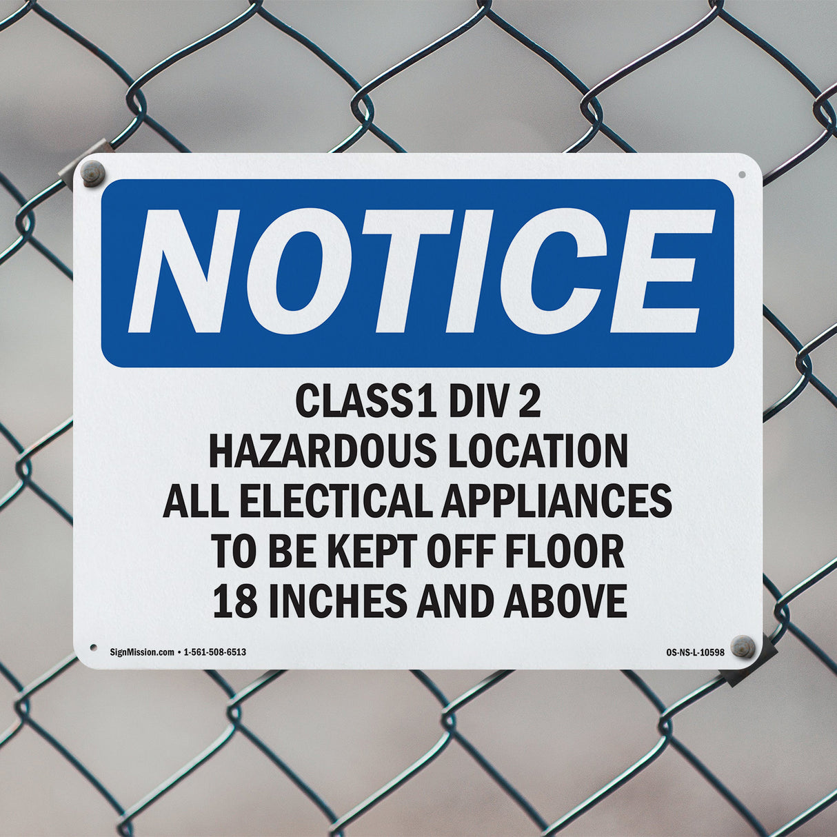 Class 1 Div 2 Hazardous Location All Electrical Sign