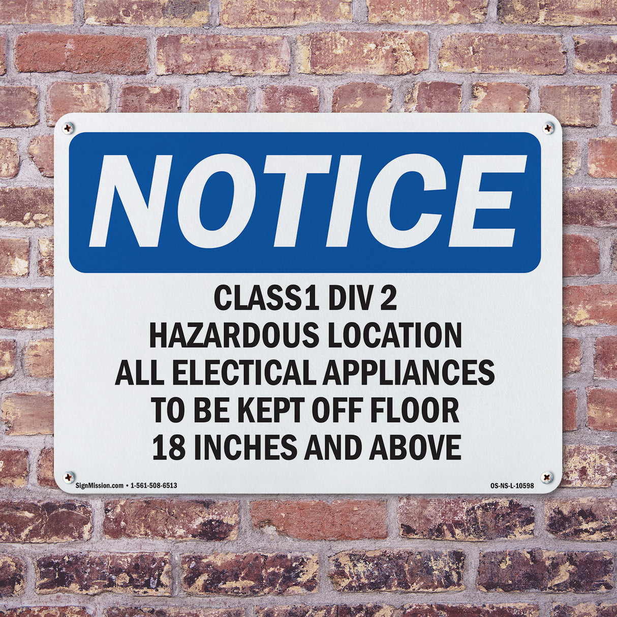Class 1 Div 2 Hazardous Location All Electrical Sign