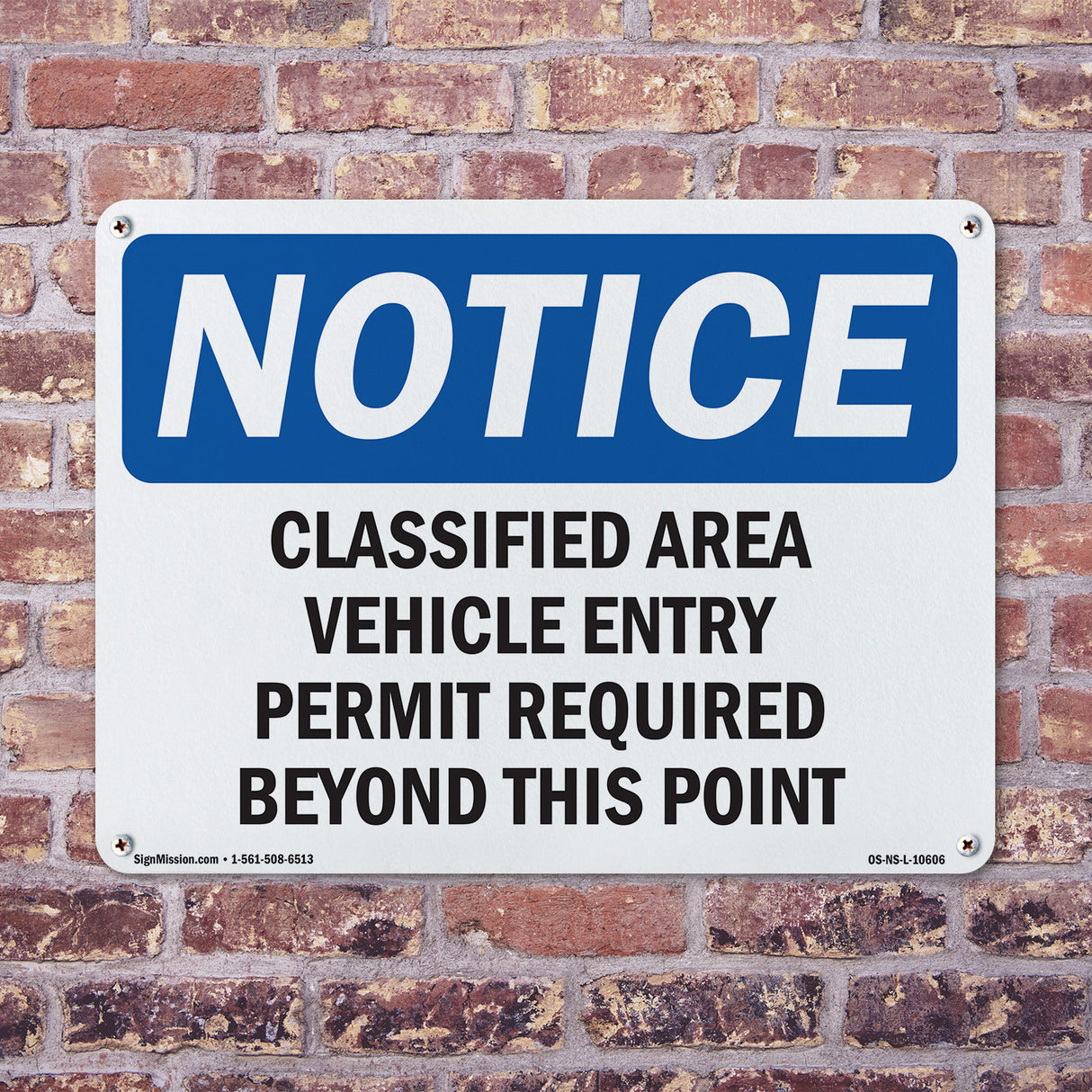 Classified Area Vehicle Entry Permit Required