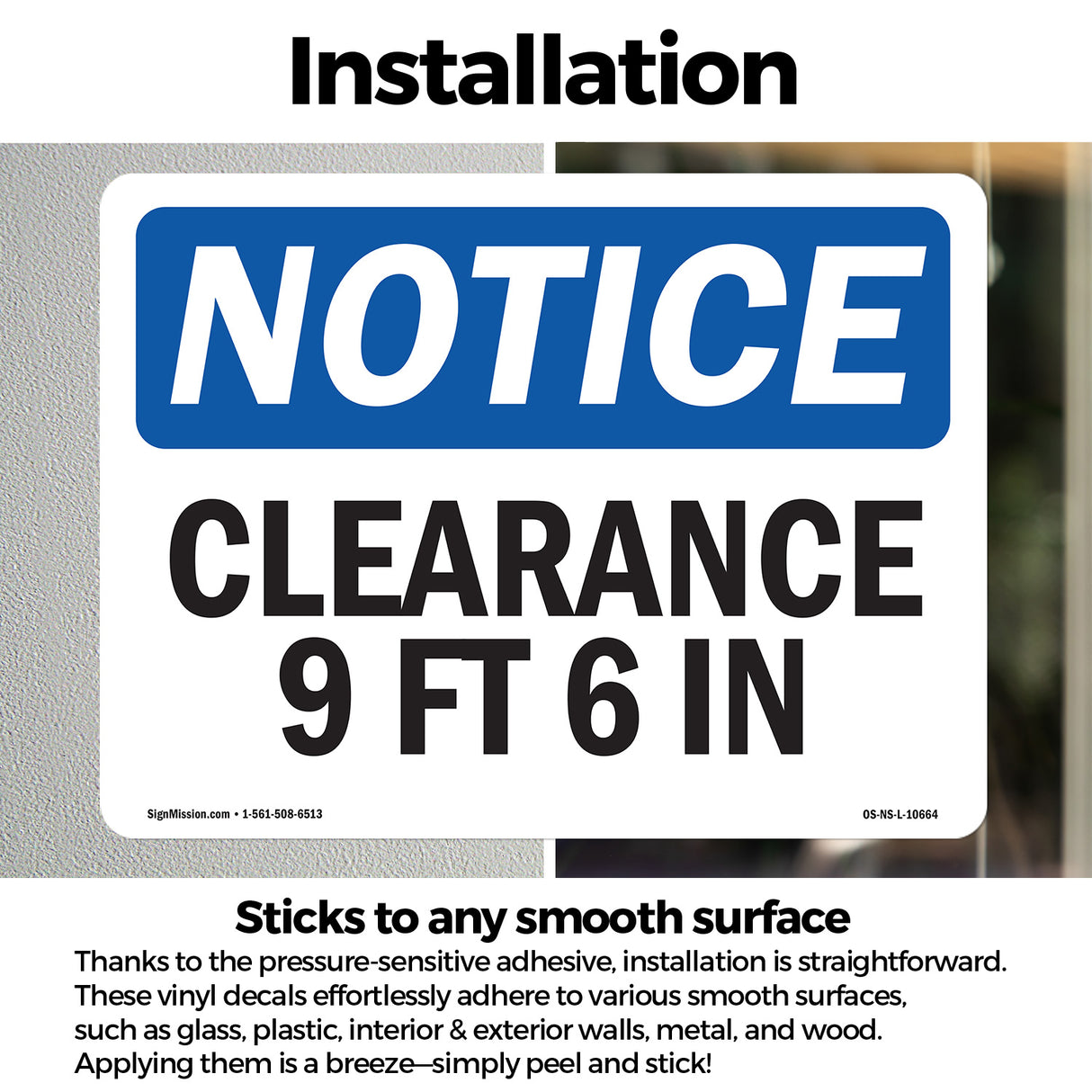 Clearance 9 Ft 6 In Sign