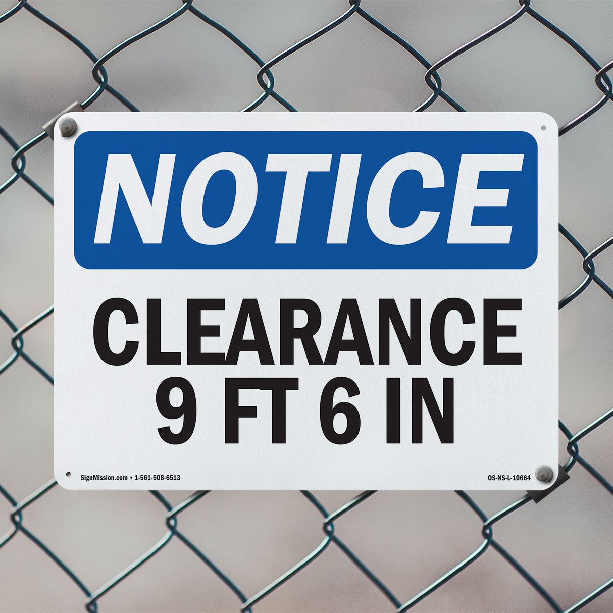 Clearance 9 Ft 6 In Sign