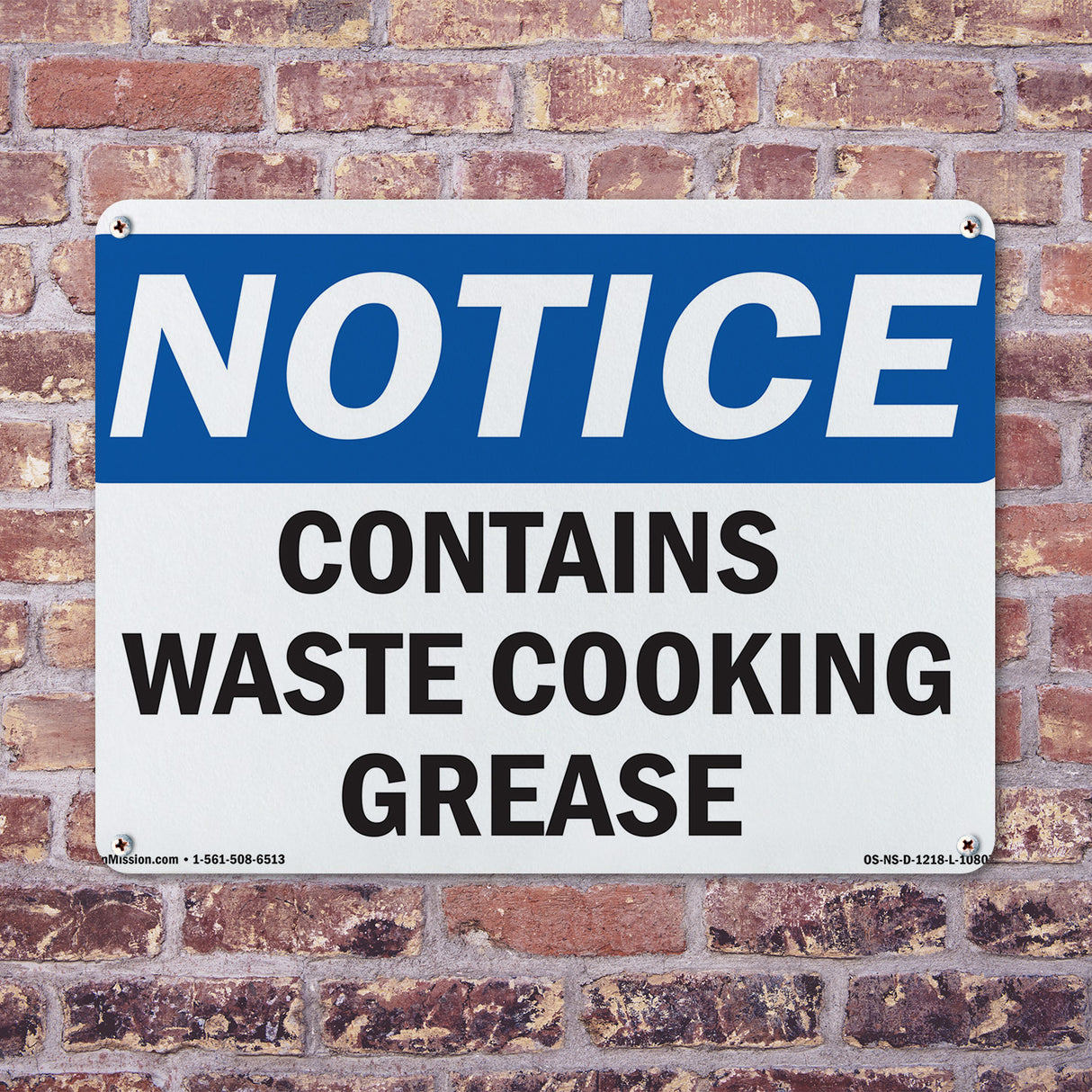 Contains Waste Cooking Grease