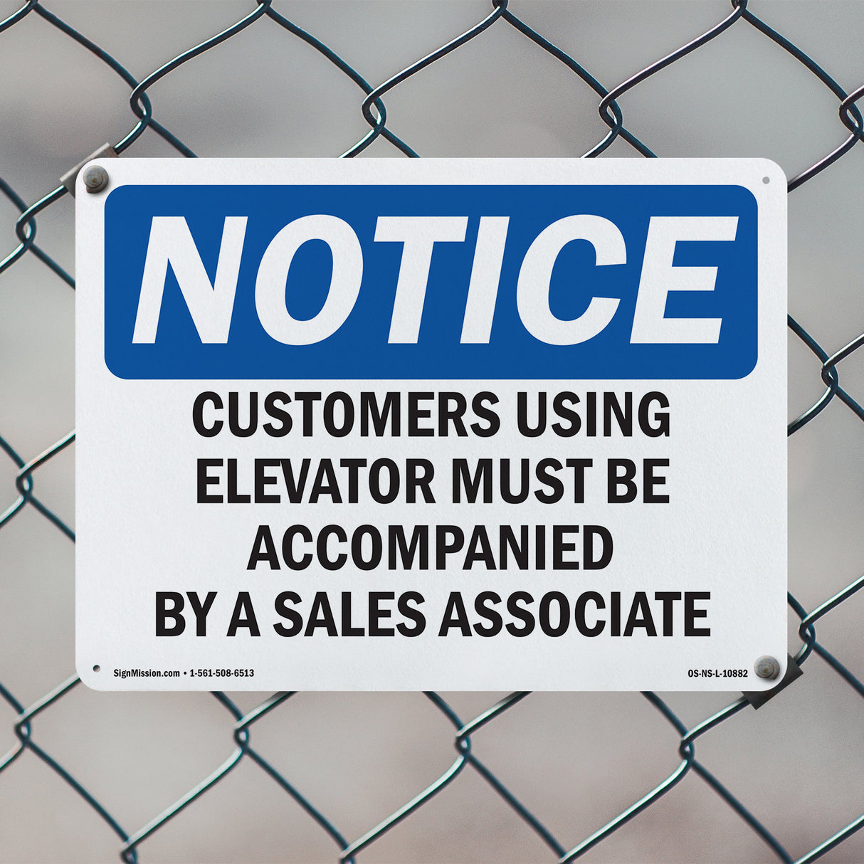 Customers Using Elevator Must Be Accompanied