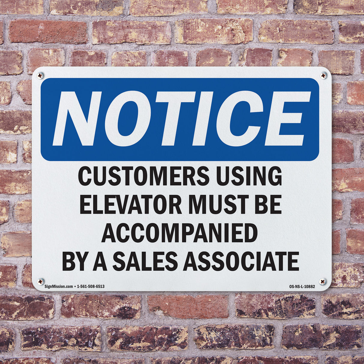 Customers Using Elevator Must Be Accompanied