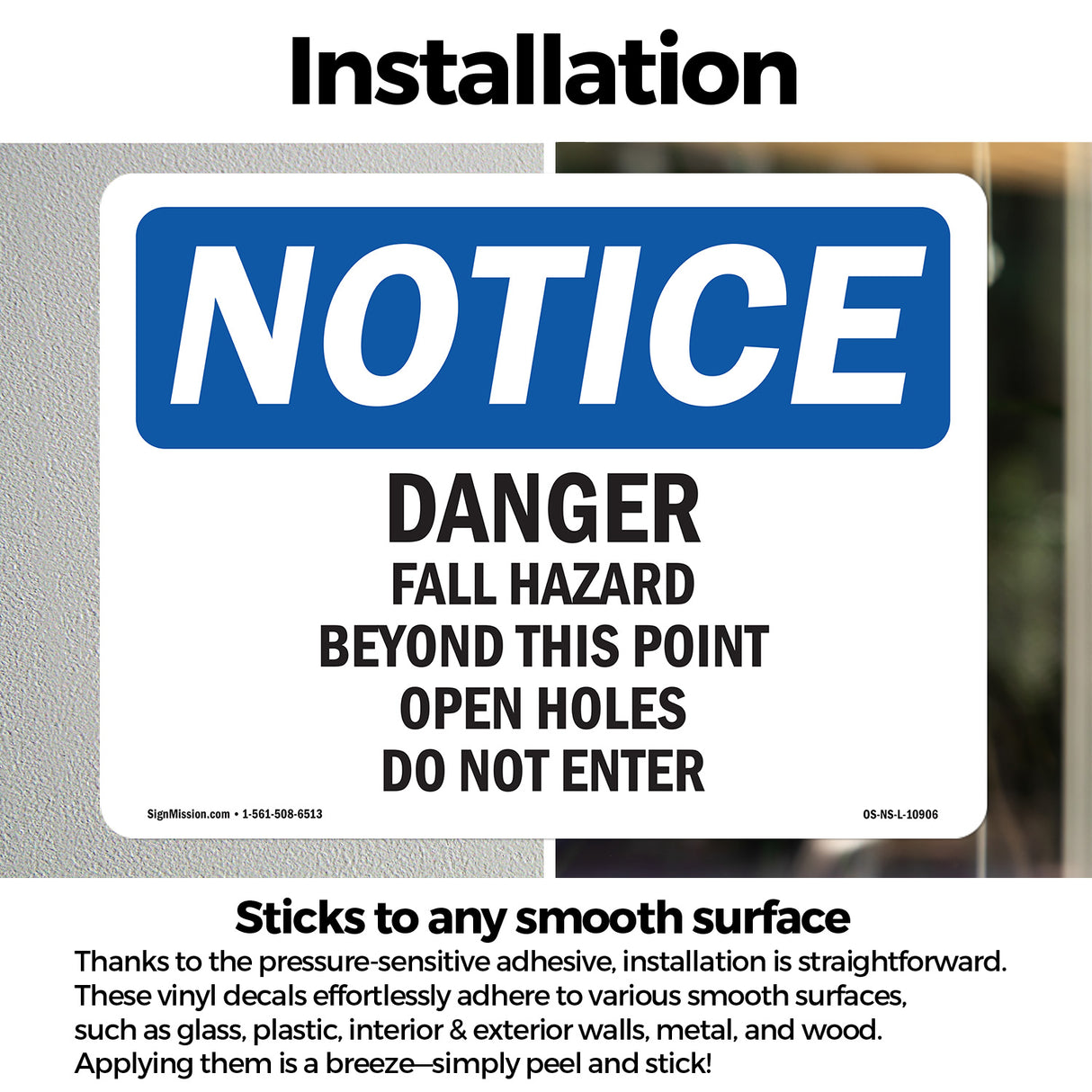 Danger Fall Hazard Beyond This Point Open