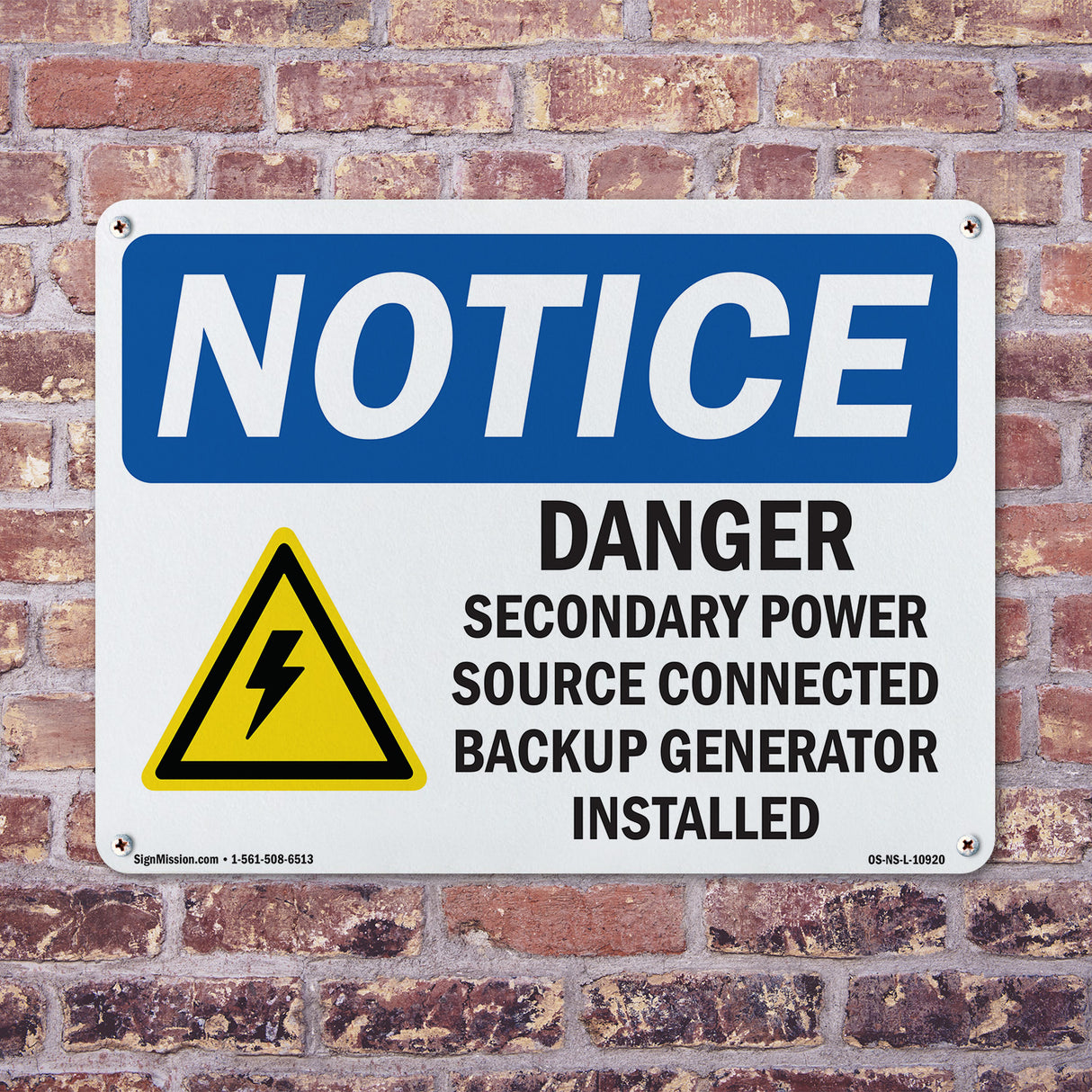 Danger Secondary Power