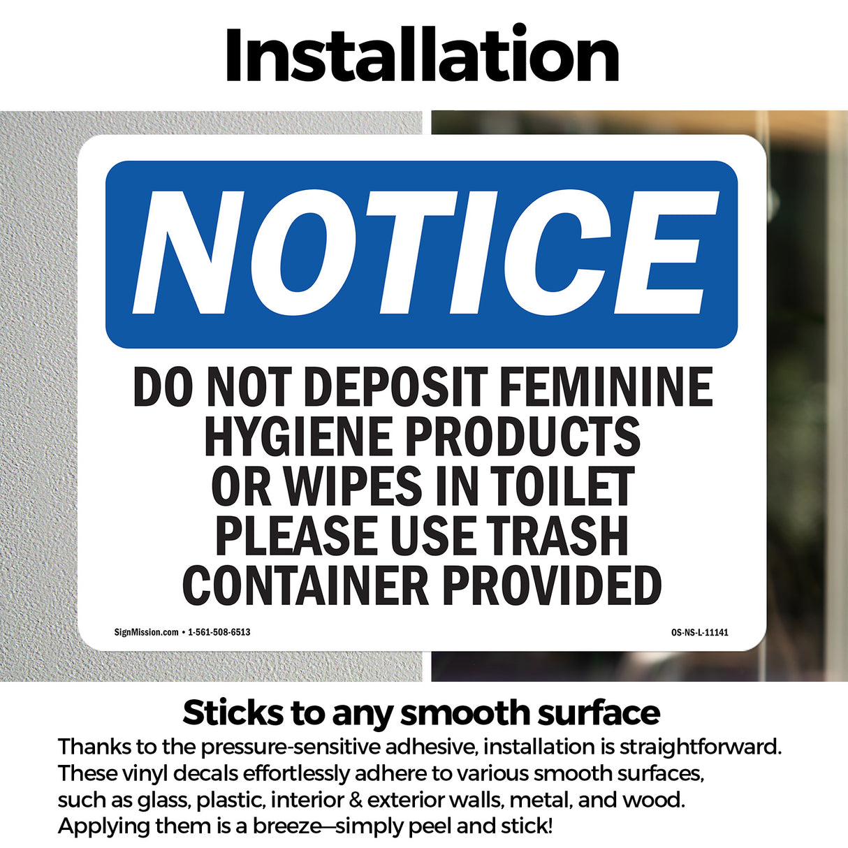 Do Not Deposit Feminine Hygiene Products