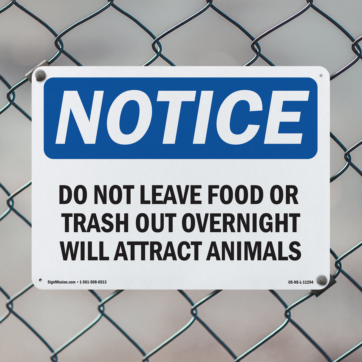 Do Not Leave Food Or Trash Out Overnight