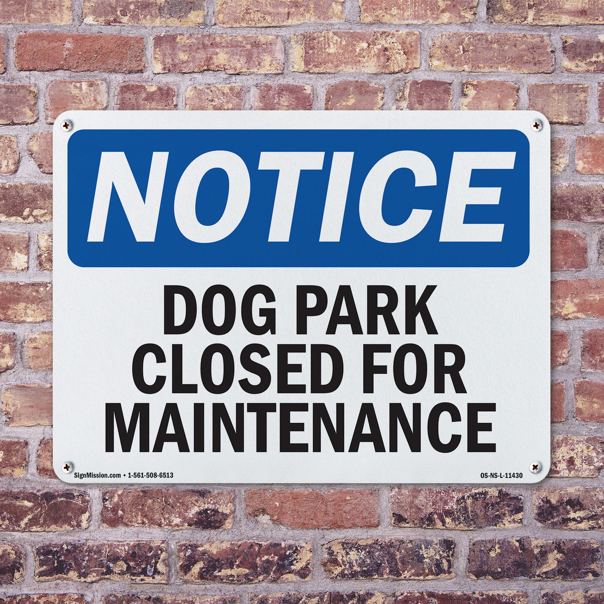 Dog Park Closed For Maintenance