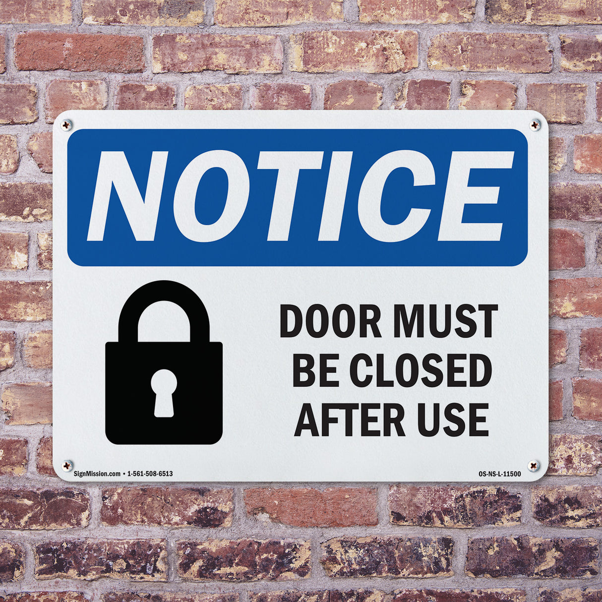 Door Must Be Locked After Use