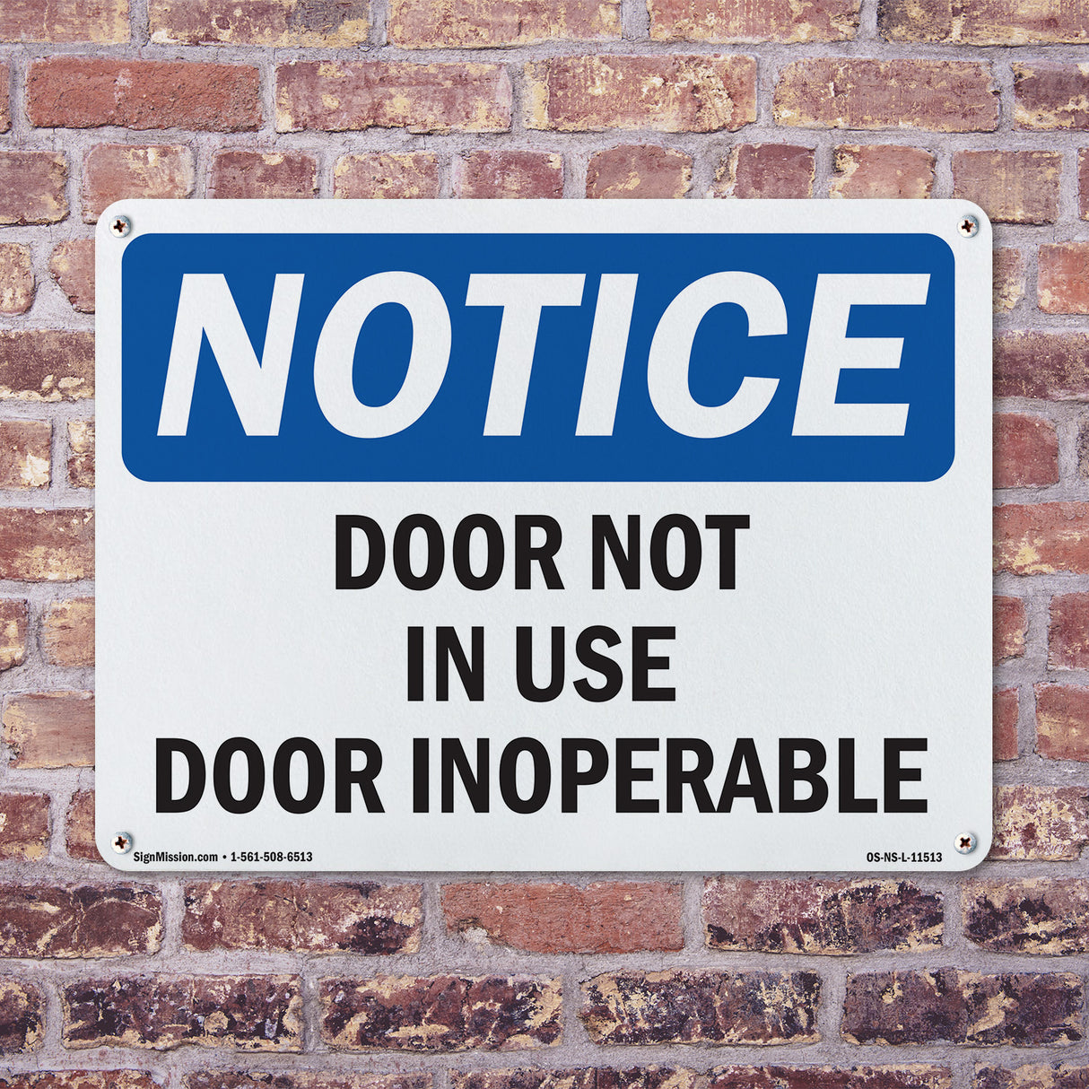 Door Not In Use Door Inoperable