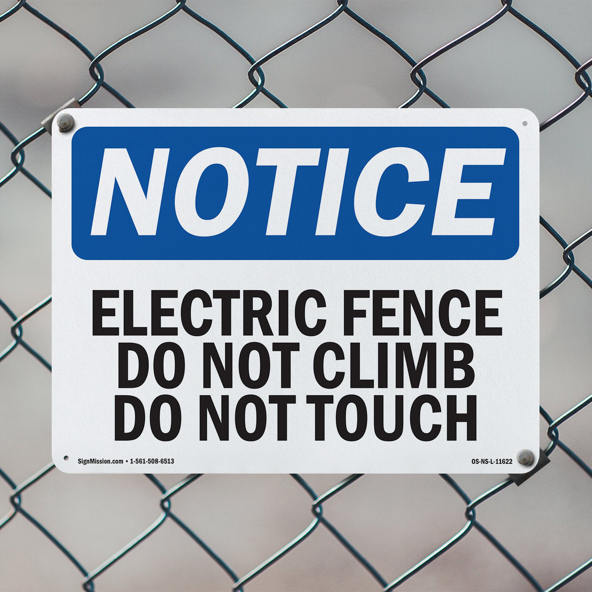 Electric Fence Do Not Climb Do Not Touch Sign