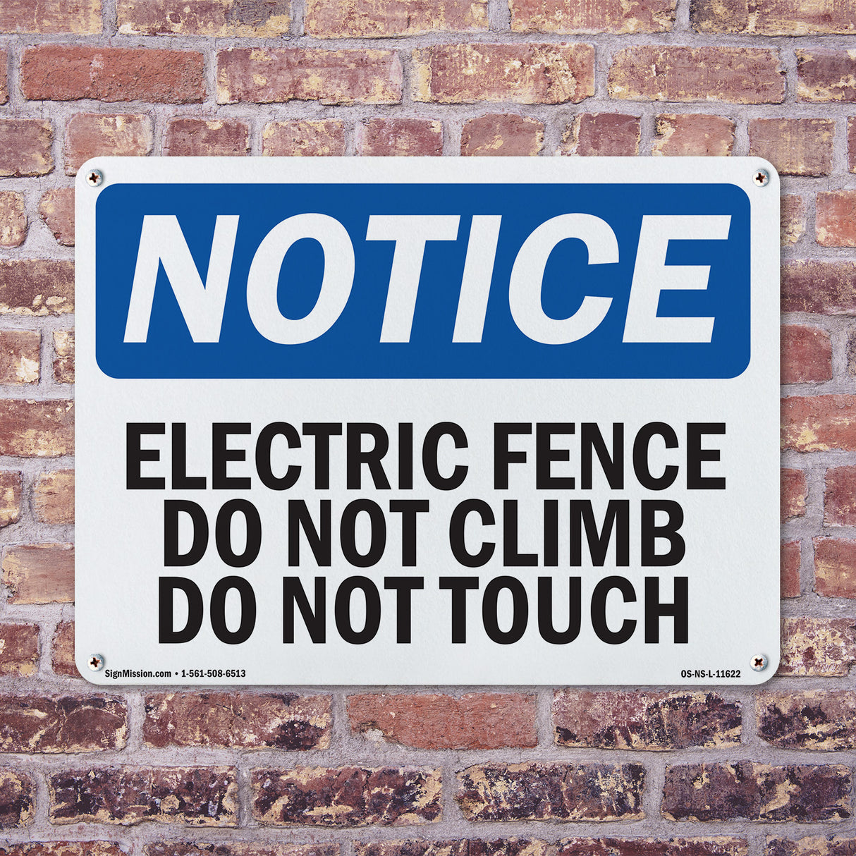 Electric Fence Do Not Climb Do Not Touch Sign