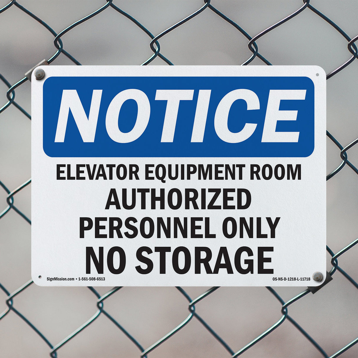 Elevator Equipment Room Authorized Personnel Sign